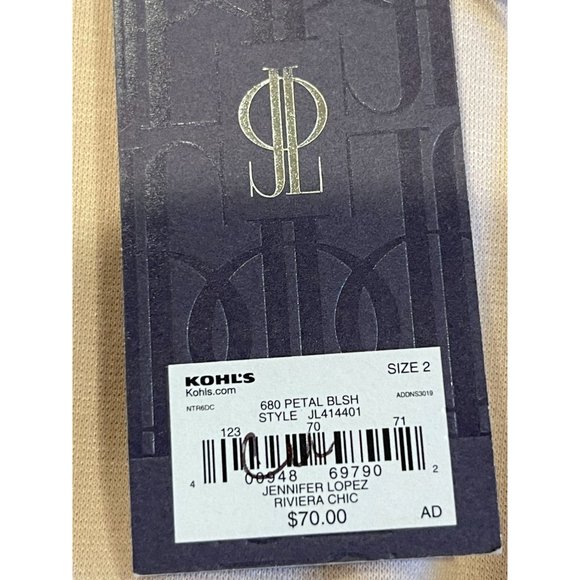 NWT Jennifer Lopez Womens A Line Mini Dress JL414401 Ruffle Hem Beige 2 was 70$ - Picture 9 of 12